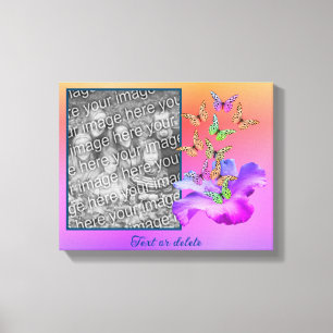 Hibiskus und Schmetterling kreieren Ihr eigenes Fo Leinwanddruck