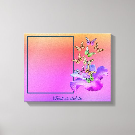 Hibiskus und Schmetterling kreieren Ihr eigenes Fo Leinwanddruck (Vorderseite)