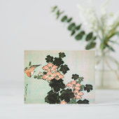 Hibiskus und Sparrow Postkarte (Stehend Vorderseite)