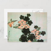 Hibiskus und Sparrow Postkarte (Vorne/Hinten)