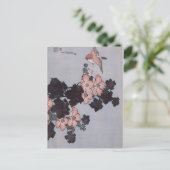 Hibiskus und Sparrow von Katsushika Hokusai Postkarte (Stehend Vorderseite)