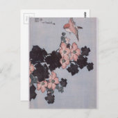 Hibiskus und Sparrow von Katsushika Hokusai Postkarte (Vorne/Hinten)