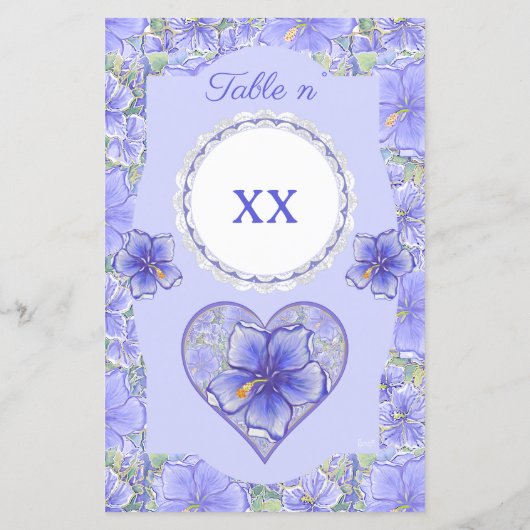 Hibiskus und Spitze BLAU (Rückseite)