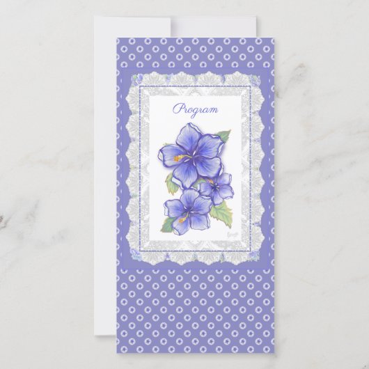 Hibiskus und Spitze BLAU (Rückseite)