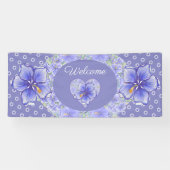 Hibiskus und Spitze BLAU Banner (Horizontal)