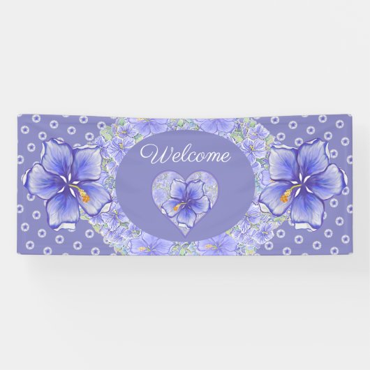 Hibiskus und Spitze BLAU Banner (Horizontal)