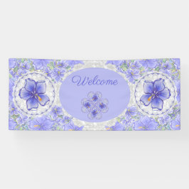 Hibiskus und Spitze BLAU Banner