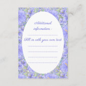 Hibiskus und Spitze BLAU Begleitkarte (Rückseite)