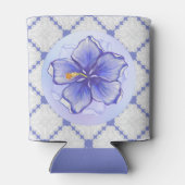 Hibiskus und Spitze BLAU Dosenkühler (Rückseite)