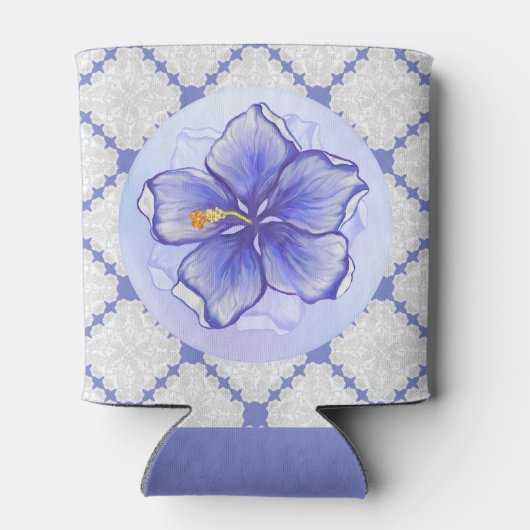 Hibiskus und Spitze BLAU Dosenkühler (Rückseite)