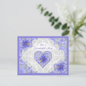 Hibiskus und Spitze BLAU Feiertagspostkarte (Stehend Vorderseite)