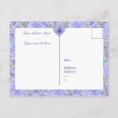 Hibiskus und Spitze BLAU Feiertagspostkarte (Rückseite)