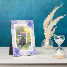 Hibiskus und Spitze BLAU Fotoplatte