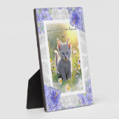 Hibiskus und Spitze BLAU Fotoplatte (Seite)