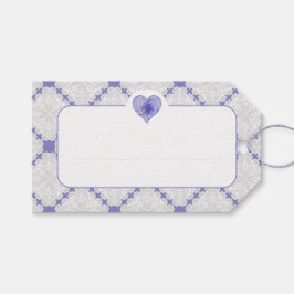 Hibiskus und Spitze BLAU Geschenkanhänger