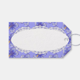 Hibiskus und Spitze BLAU Geschenkanhänger