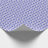 Hibiskus und Spitze BLAU Geschenkpapier (Ecke)