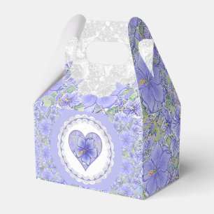 Hibiskus und Spitze BLAU Geschenkschachtel