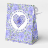 Hibiskus und Spitze BLAU Geschenkschachtel (Rückseite)