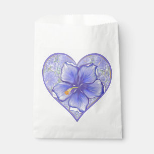 Hibiskus und Spitze BLAU Geschenktütchen