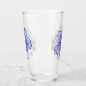 Hibiskus und Spitze BLAU Glas (Links)