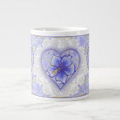 Hibiskus und Spitze BLAU Jumbo-Tasse (Vorderseite)