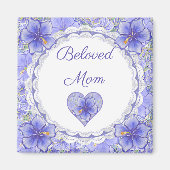 Hibiskus und Spitze BLAU Magnet (Vorne)