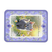 Hibiskus und Spitze BLAU Magnet (Horizontal)