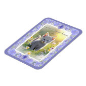 Hibiskus und Spitze BLAU Magnet (Linke Seite)