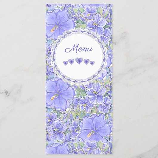 Hibiskus und Spitze BLAU Menükarte (Rückseite)