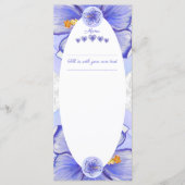 Hibiskus und Spitze BLAU Menükarte (Vorderseite)