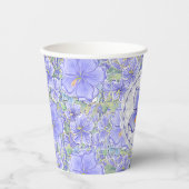 Hibiskus und Spitze BLAU Pappbecher (Vorderseite)