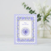 Hibiskus und Spitze BLAU Postkarte (Stehend Vorderseite)