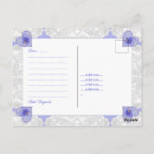 Hibiskus und Spitze BLAU Postkarte (Rückseite)