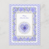 Hibiskus und Spitze BLAU Postkarte (Vorderseite)