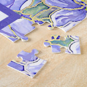 Hibiskus und Spitze BLAU Puzzle (Seite)