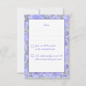 Hibiskus und Spitze BLAU RSVP Karte (Rückseite)