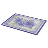 Hibiskus und Spitze BLAU Schneidebrett (Ecke)