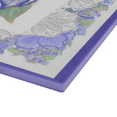 Hibiskus und Spitze BLAU Schneidebrett (Ecke)