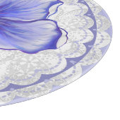 Hibiskus und Spitze BLAU Schneidebrett (Ecke)