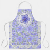 Hibiskus und Spitze BLAU Schürze (Vorderseite)