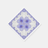 Hibiskus und Spitze BLAU Serviette (Ecke)