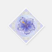 Hibiskus und Spitze BLAU Serviette (Ecke)