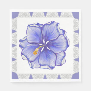 Hibiskus und Spitze BLAU Serviette