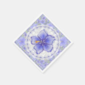 Hibiskus und Spitze BLAU Serviette (Ecke)