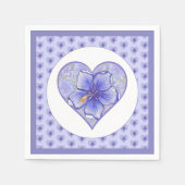 Hibiskus und Spitze BLAU Serviette (Vorderseite)