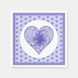 Hibiskus und Spitze BLAU Serviette