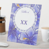 Hibiskus und Spitze BLAU Sockelschild (In Situ)