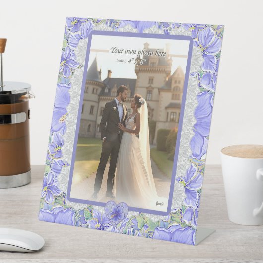 Hibiskus und Spitze BLAU Sockelschild (In Situ)