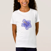 Hibiskus und Spitze BLAU T-Shirt (Vorderseite)